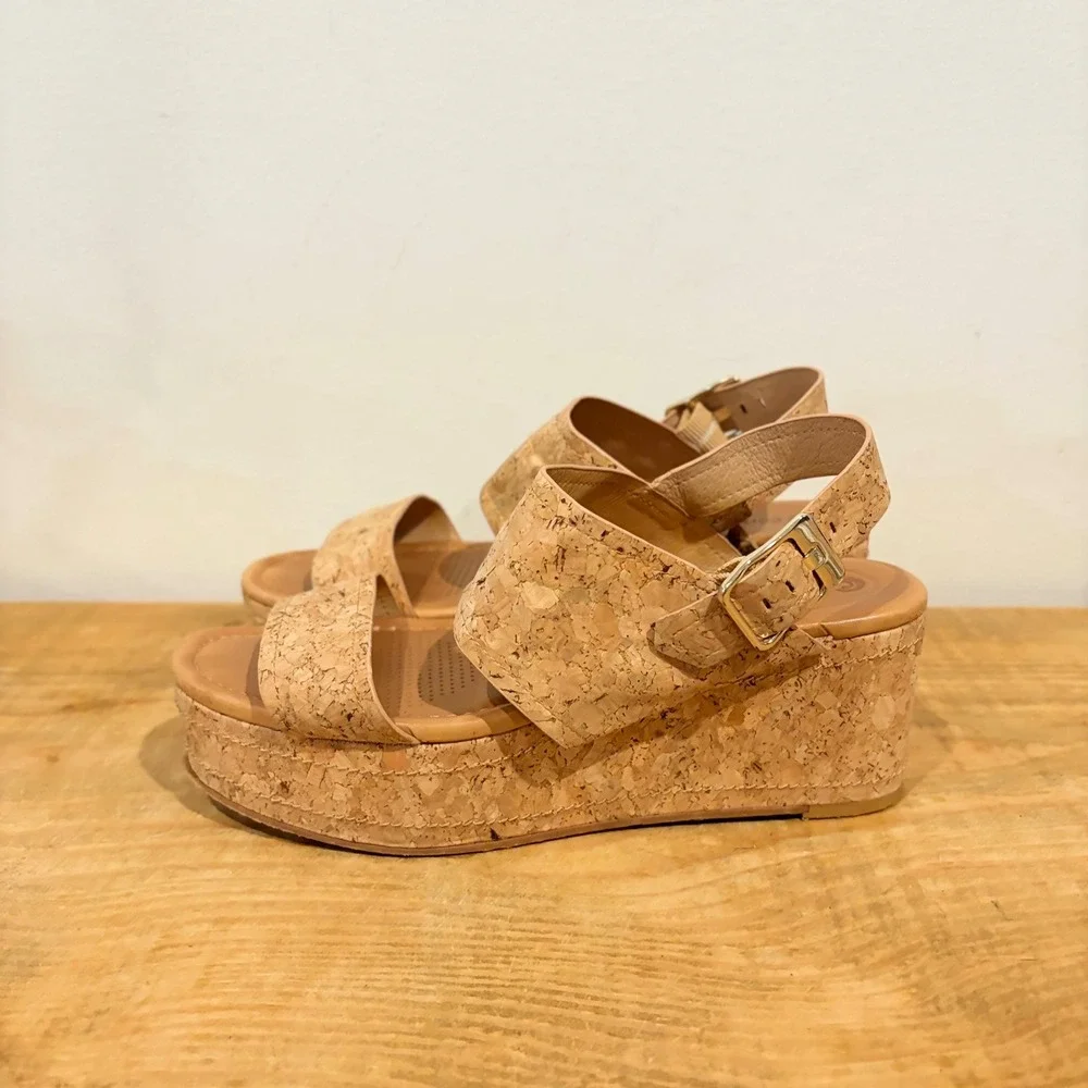 Corso Como Fairen Platform Wedge Natural Cork Sandal CC-FAIREN 7.5M slingback